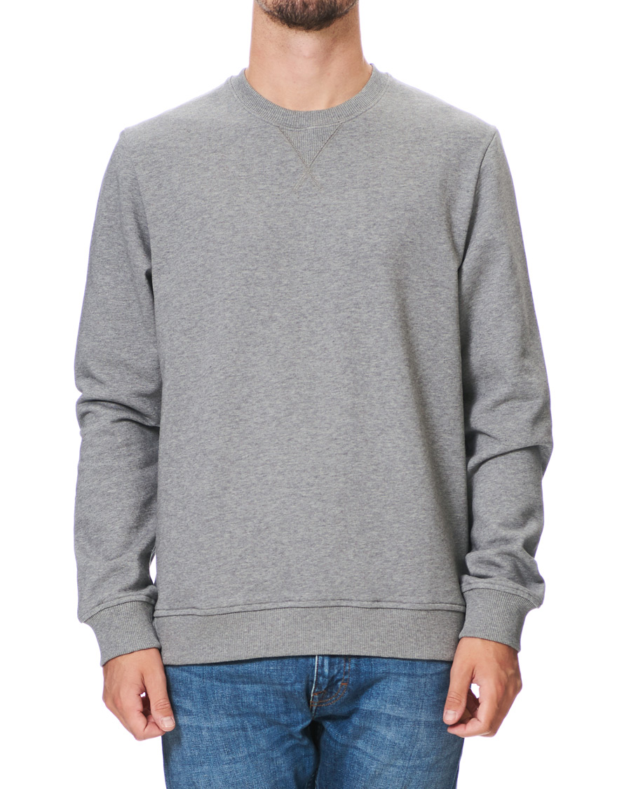 Heren | Truien | Samsøe Samsøe | Samsøe & Samsøe Hugo Organic Cotton Crew Neck Sweat Grey Mel
