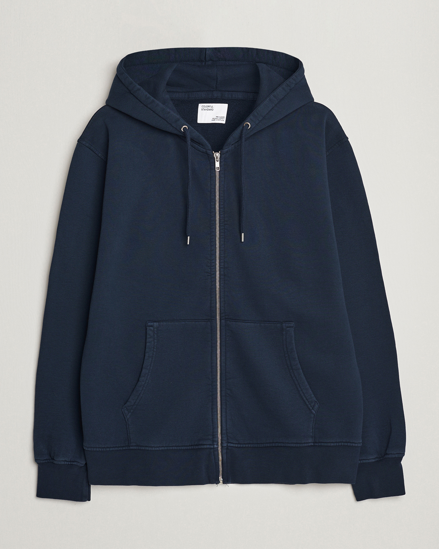 Heren | Truien | Colorful Standard | Classic Organic Full Zip Hood Navy Blue