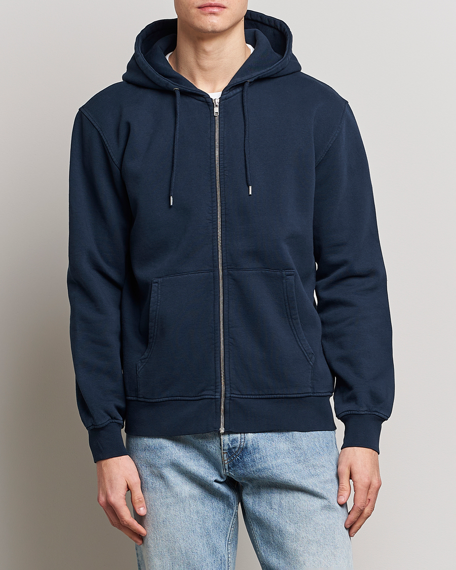 Heren | Afdelingen | Colorful Standard | Classic Organic Full Zip Hood Navy Blue