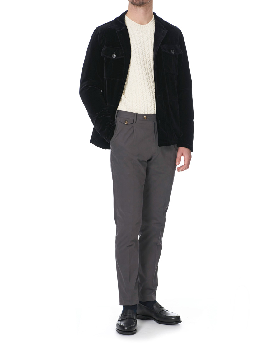 Heren | Overhemden | Oscar Jacobson | Holger Velvet Shirt Jacket Black