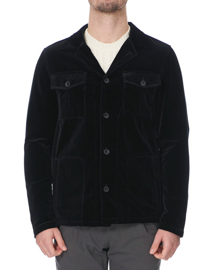 Heren | Overhemden | Oscar Jacobson | Holger Velvet Shirt Jacket Black