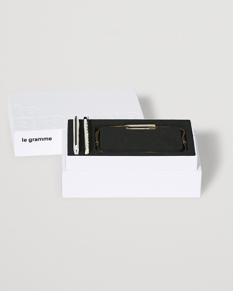 Heren | Sieraden | LE GRAMME | Cord Bracelet Le 17/10 Khaki/Sterling Silver