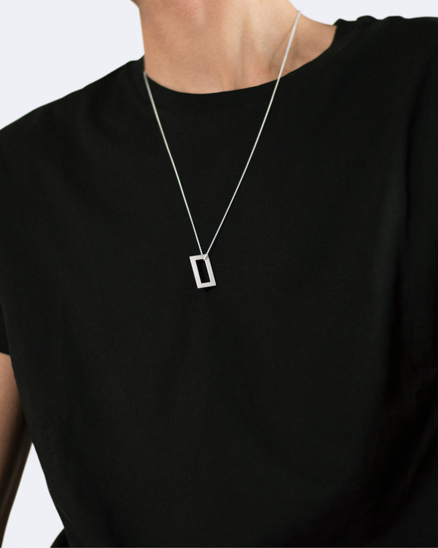 Heren | Contemporary Creators | LE GRAMME | Rectangular Necklace Le 3.4 Sterling Silver