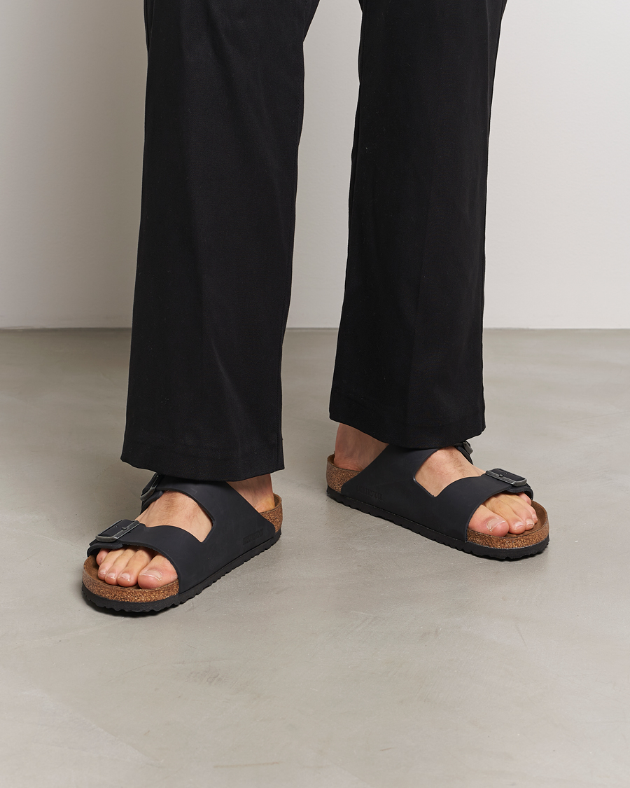 Heren | Sandalen slides | BIRKENSTOCK | Arizona Classic Footbed Black Oiled Leather