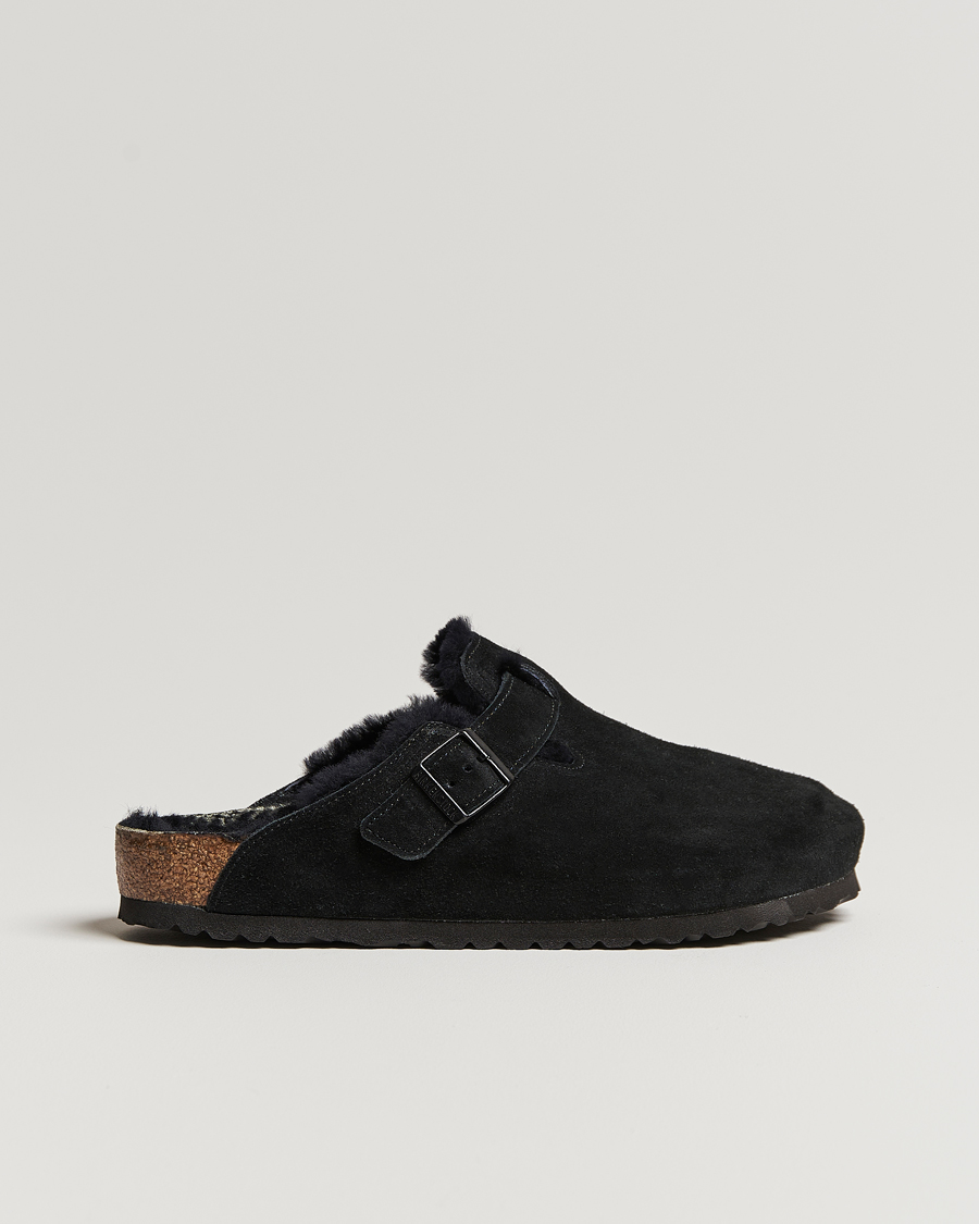 Heren | BIRKENSTOCK Boston Shearling Black Suede | BIRKENSTOCK | Boston Shearling Black Suede