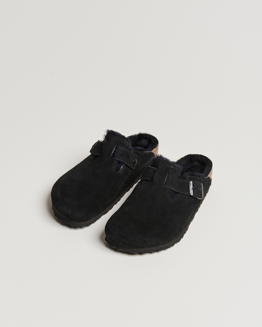 Men | BIRKENSTOCK | BIRKENSTOCK | Boston Shearling Black Suede