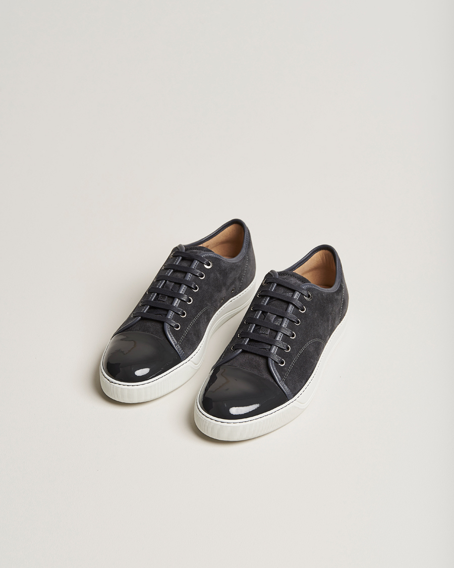 Heren |  | Lanvin | Patent Cap Toe Sneaker Dark Grey