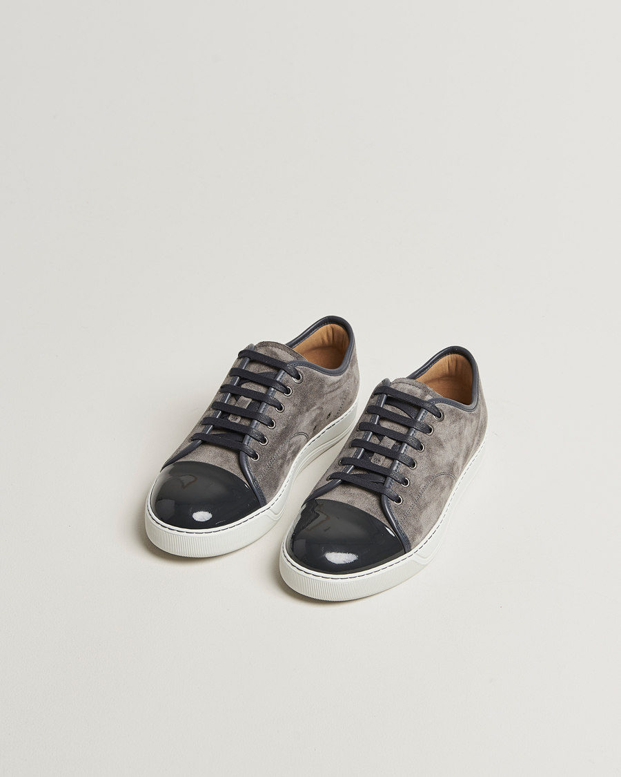 Heren |  | Lanvin | Patent Cap Toe Sneaker Dark Grey