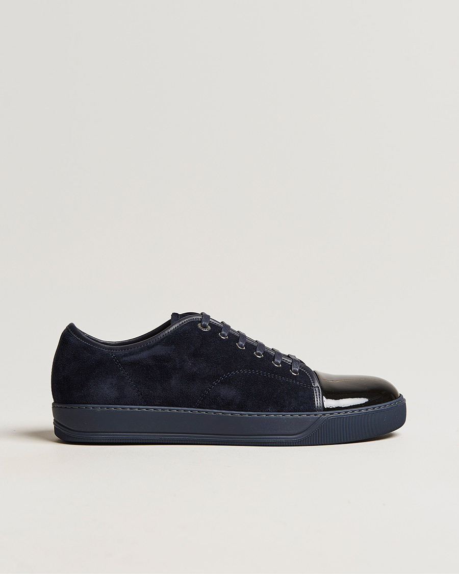 Heren | Lanvin Patent Cap Toe Sneaker Navy/Navy | Lanvin | Patent Cap Toe Sneaker Navy/Navy