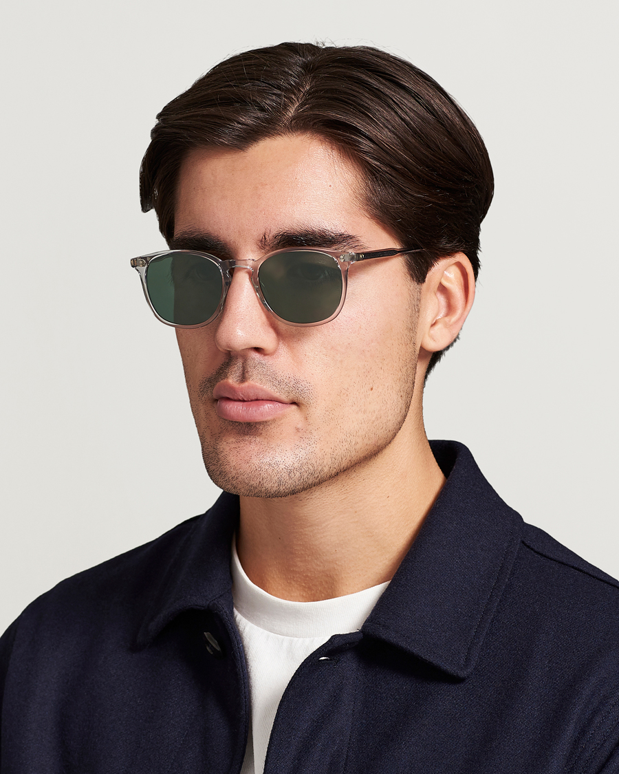 Heren | D-frame zonnebrillen | Garrett Leight | Kinney 49 Sunglasses Transparent/Green