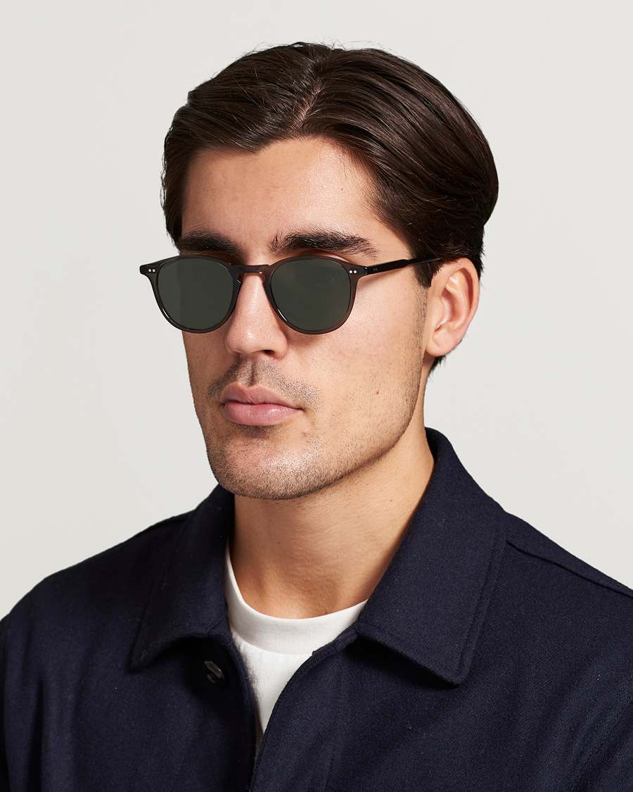 Heren |  | Garrett Leight | Hampton 46 Sunglasses Black Glass