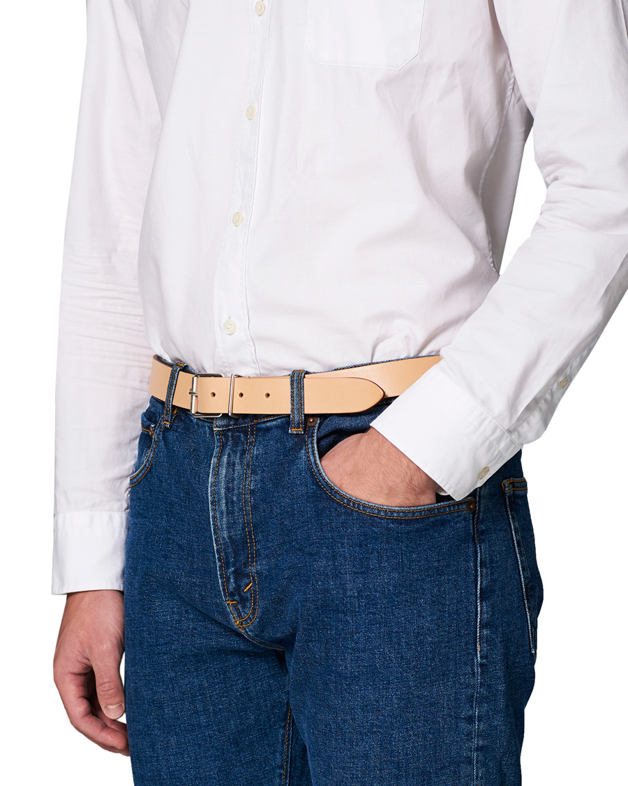 Heren | Anderson's Classic Casual 3 cm Leather Belt Natural | Anderson's | Classic Casual 3 cm Leather Belt Natural