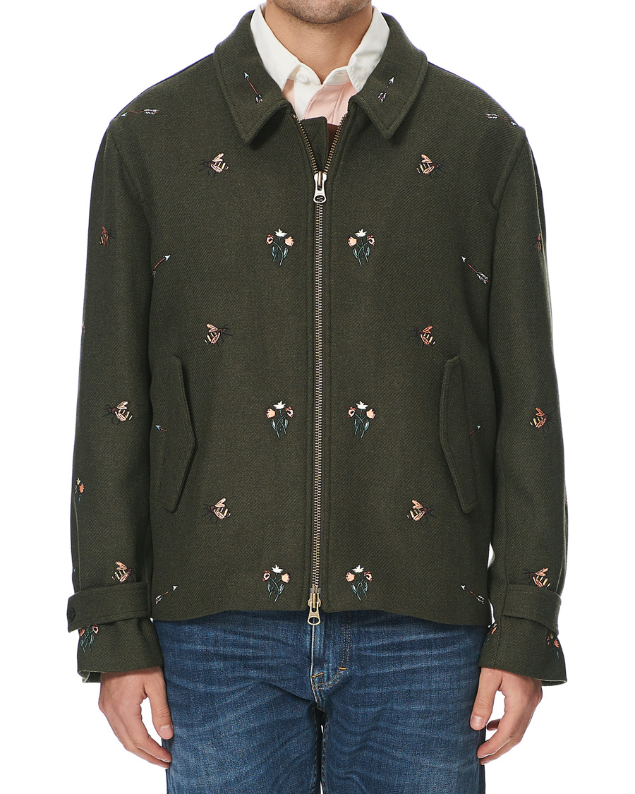 Heren | Jassen | GANT | Luke Edward Hall Emrodery Zip Jacket Tartan Green