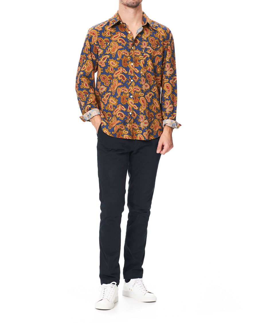 Heren | Overhemden | GANT | Luke Edward Hall Town Paisley Shirt College Blue