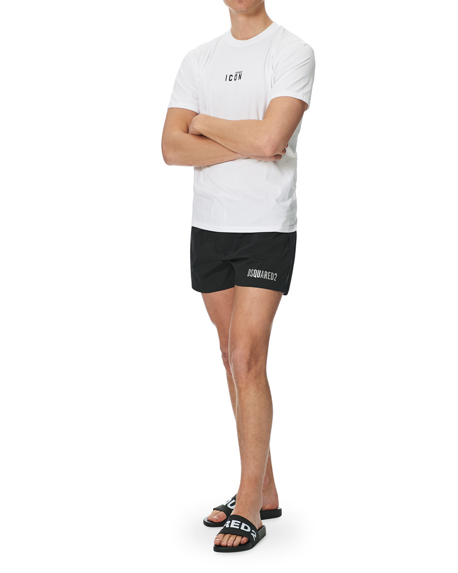 Heren | Zwembroek | Dsquared2 | Icon Boxer Mid Swimshorts Black/Silver