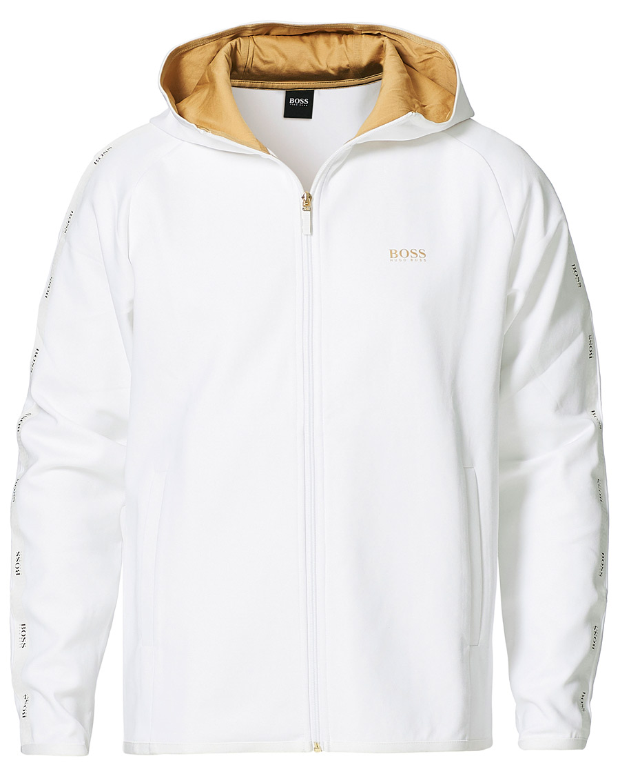 Heren | Truien | BOSS GREEN | BOSS Athleisure Saggy Taped Full Zip Hoodie White
