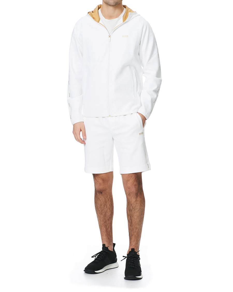Heren | Truien | BOSS GREEN | BOSS Athleisure Saggy Taped Full Zip Hoodie White