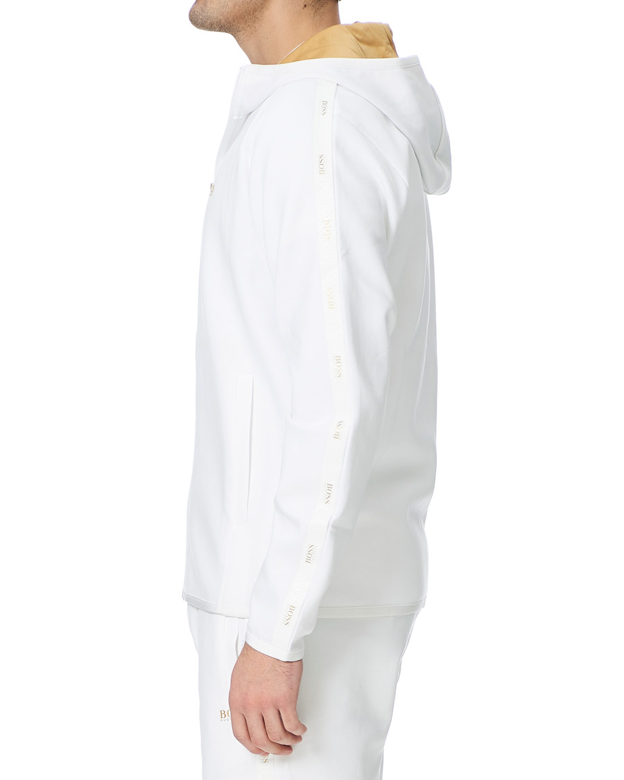 Heren | Truien | BOSS GREEN | BOSS Athleisure Saggy Taped Full Zip Hoodie White