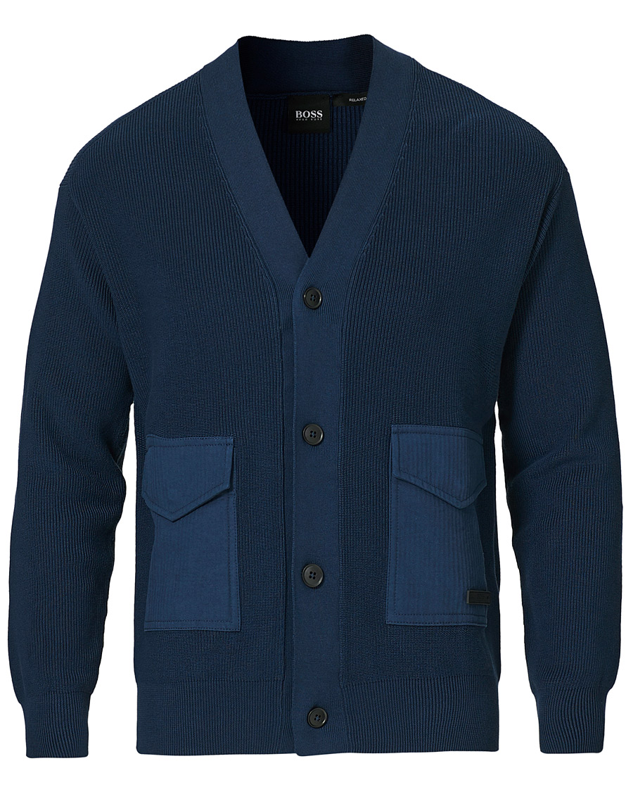 Heren | Truien | BOSS ORANGE | BOSS Casual Kardione Knitted Cardigan Dark Blue