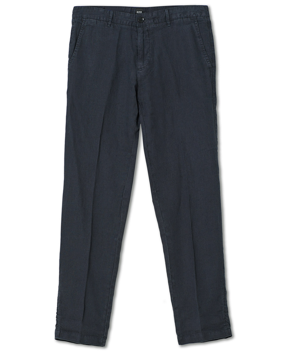 Heren | Broeken | BOSS BLACK | BOSS Crigan Linen Pants Dark Blue