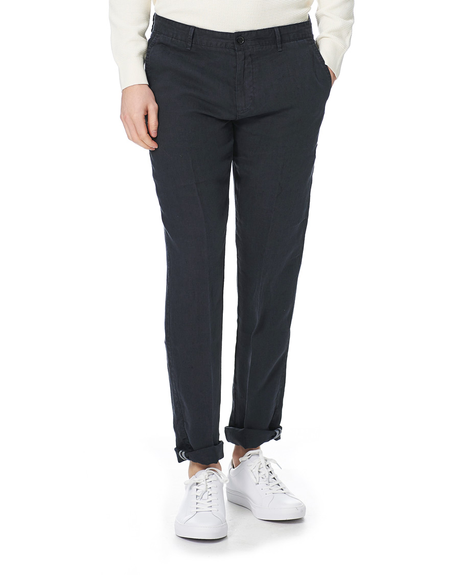Heren | Broeken | BOSS BLACK | BOSS Crigan Linen Pants Dark Blue