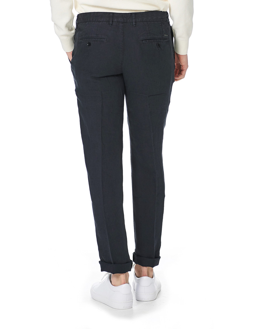 Heren | Broeken | BOSS BLACK | BOSS Crigan Linen Pants Dark Blue