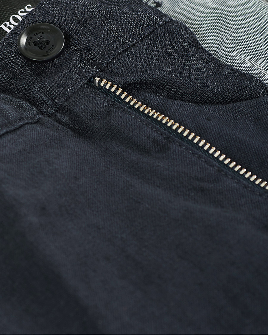 Heren | Broeken | BOSS BLACK | BOSS Crigan Linen Pants Dark Blue