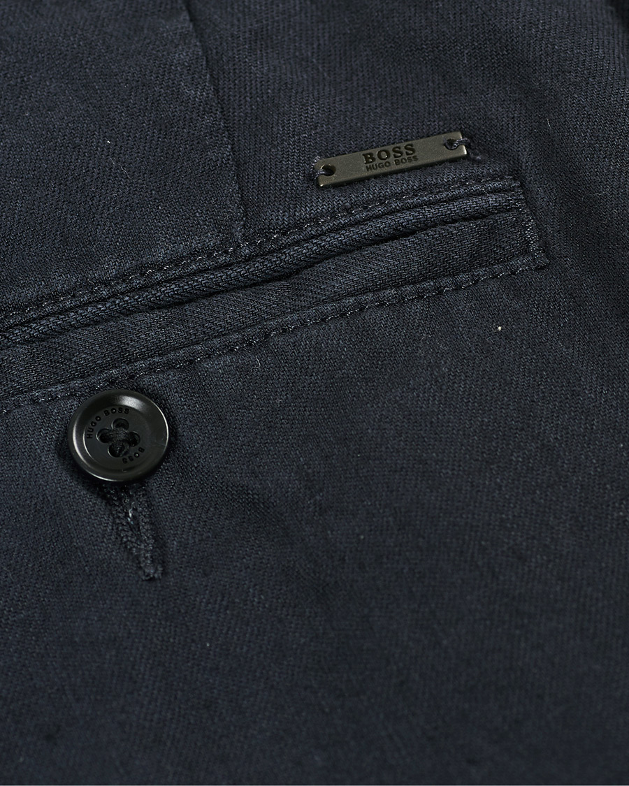 Heren | Broeken | BOSS BLACK | BOSS Crigan Linen Pants Dark Blue