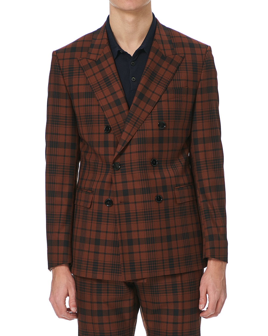 Heren | Pakken | BOSS BLACK | BOSS Cliff/Floyed Wool Check Double Breasted Suit Rust