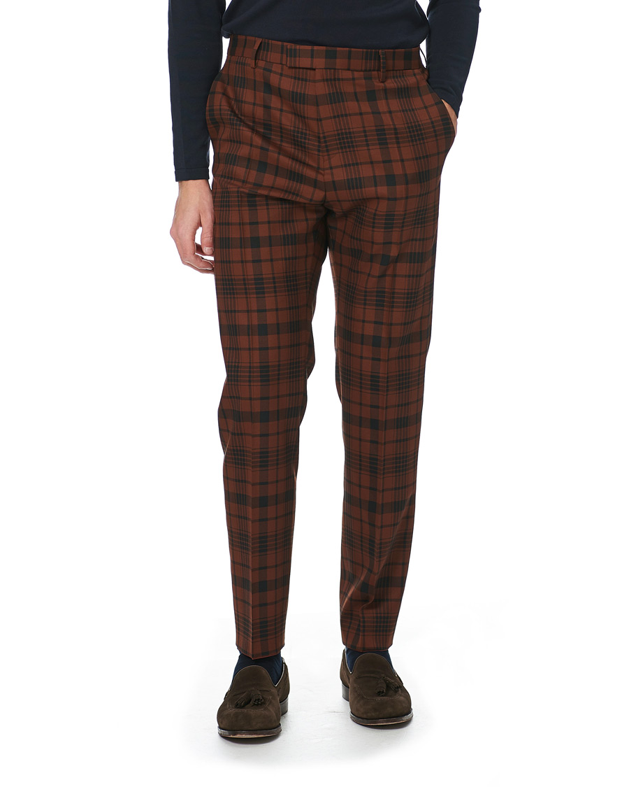 Heren | Pakken | BOSS BLACK | BOSS Cliff/Floyed Wool Check Double Breasted Suit Rust