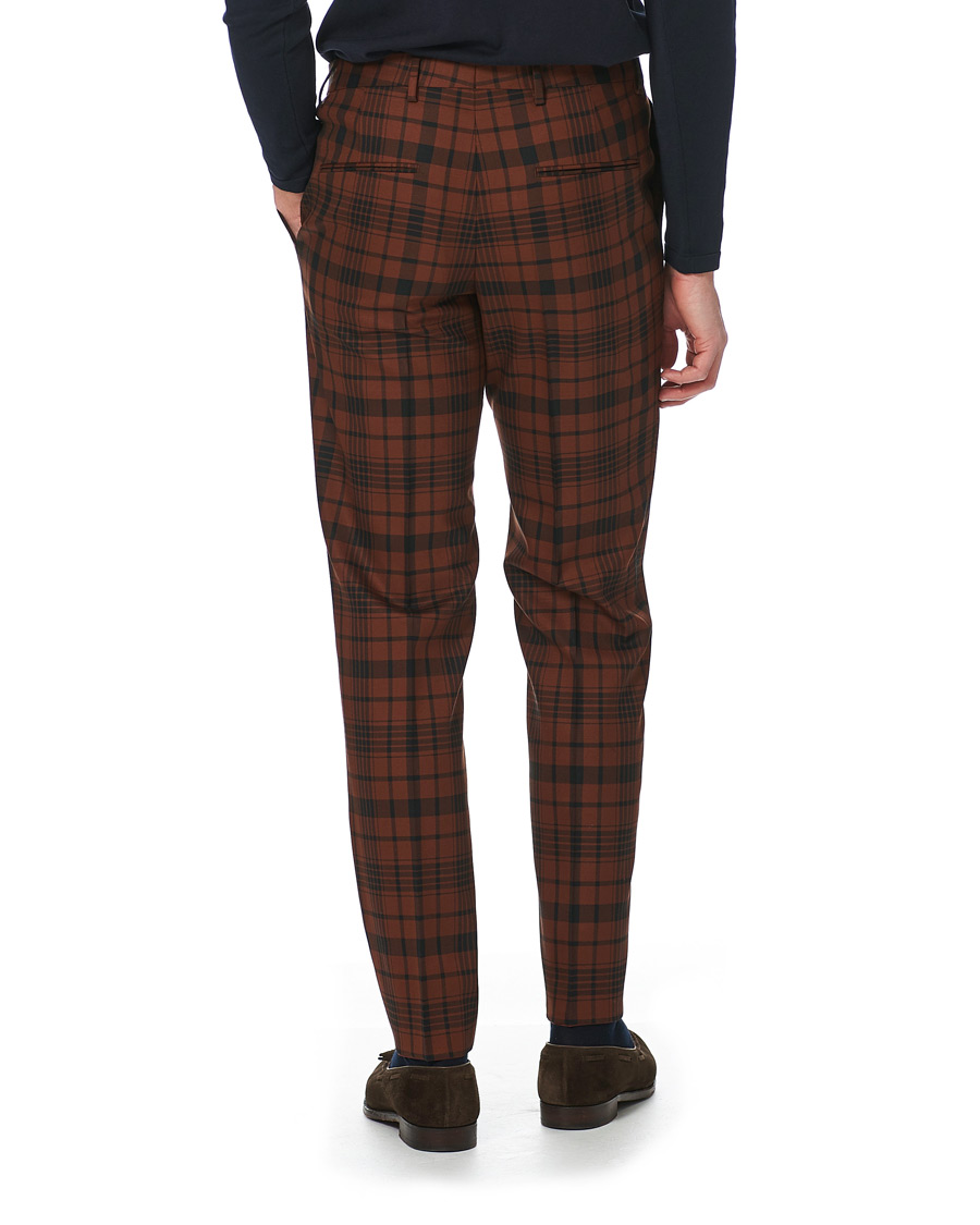 Heren | Pakken | BOSS BLACK | BOSS Cliff/Floyed Wool Check Double Breasted Suit Rust