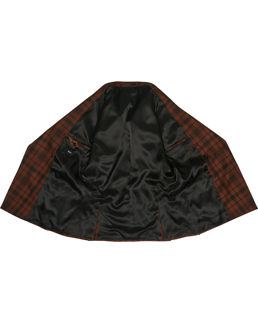 Heren | Pakken | BOSS BLACK | BOSS Cliff/Floyed Wool Check Double Breasted Suit Rust
