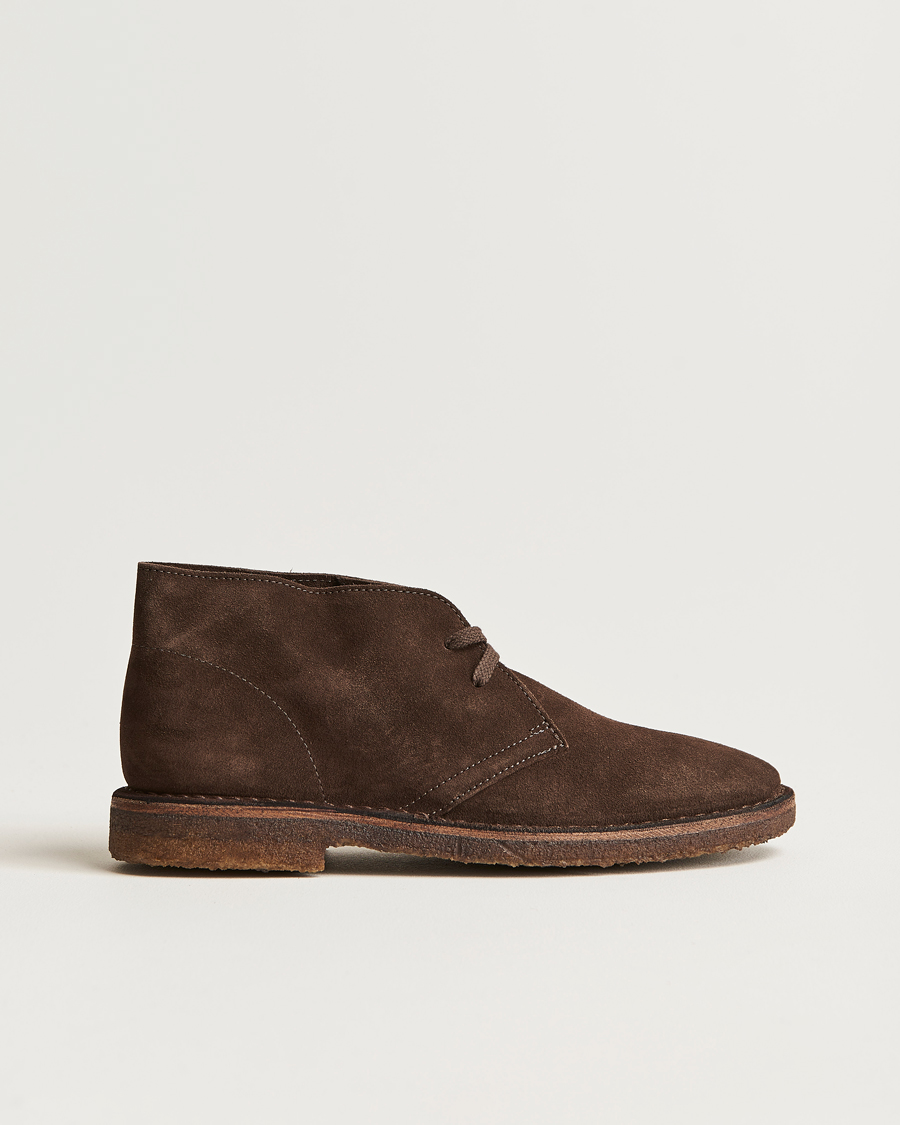 Heren | Laarzen | Drake's | Clifford Suede Desert Boots Dark Brown