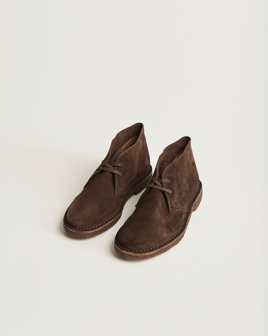 Heren | Laarzen | Drake's | Clifford Suede Desert Boots Dark Brown