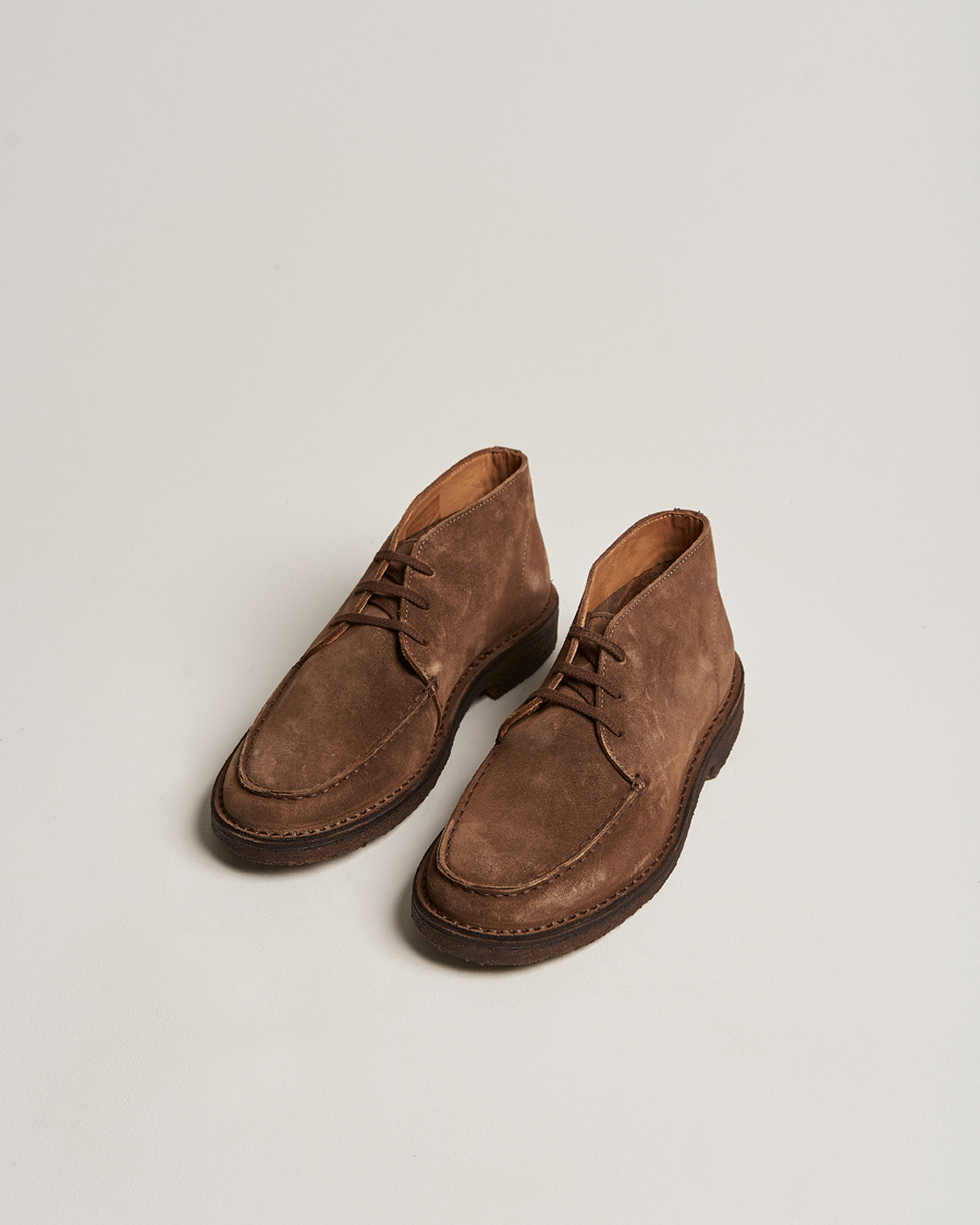 Heren |  | Drake's | Crosby Moc-Toe Suede Chukka Boots Tobacco