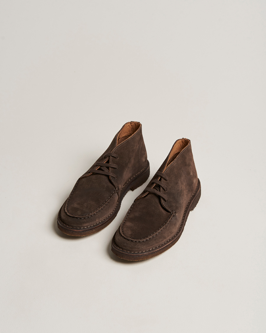 Heren |  | Drake's | Crosby Moc-Toe Suede Chukka Boots Dark Brown