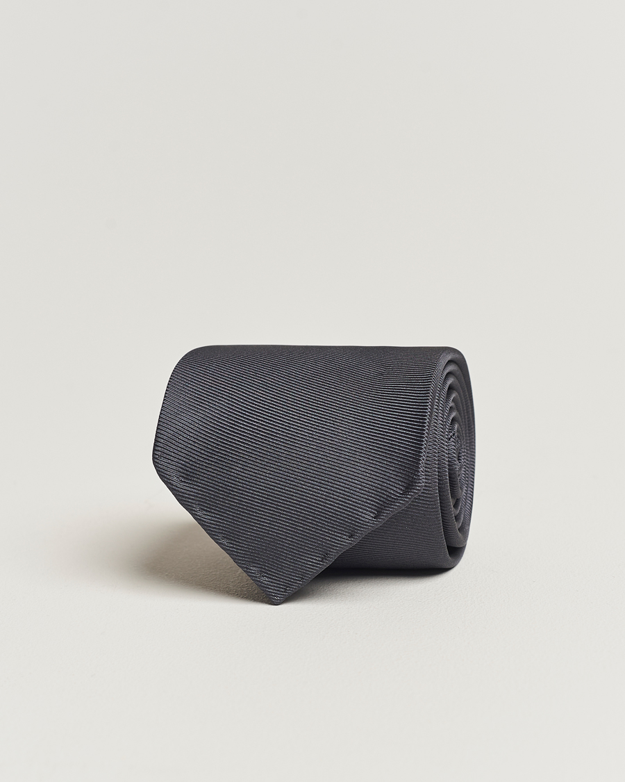 Heren | Drake's Handrolled Woven Silk 8 cm Tie Grey | Drake's | Handrolled Woven Silk 8 cm Tie Grey