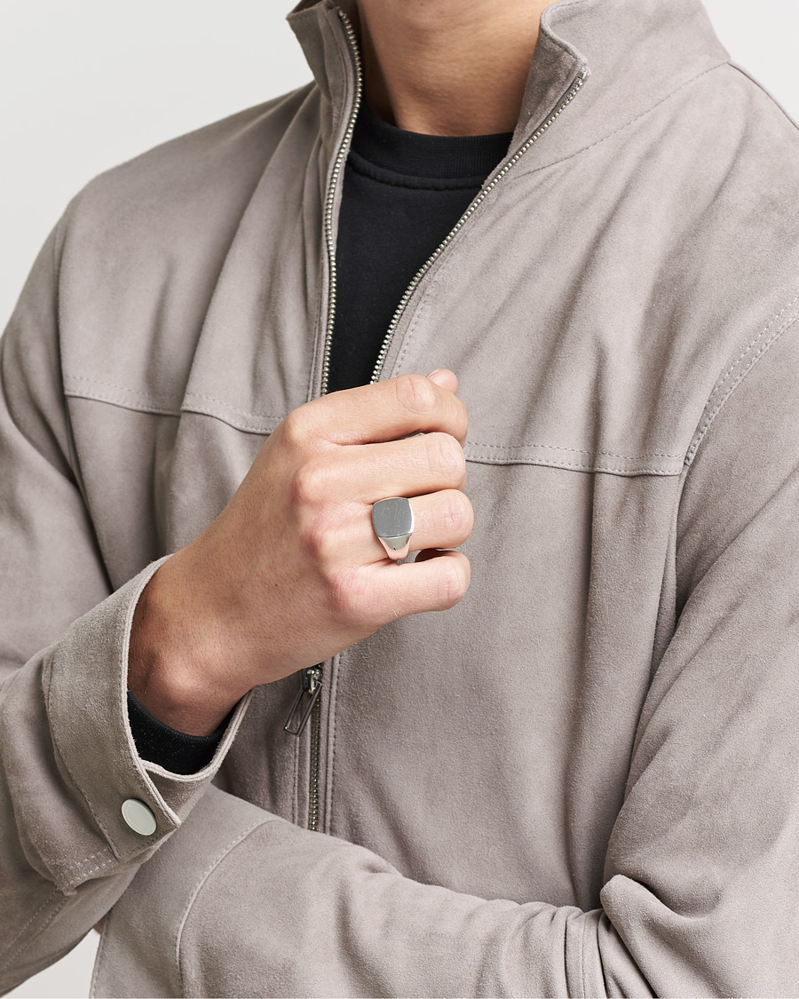 Heren | Kerstcadeaus | Tom Wood | Cushion Polished Ring Silver