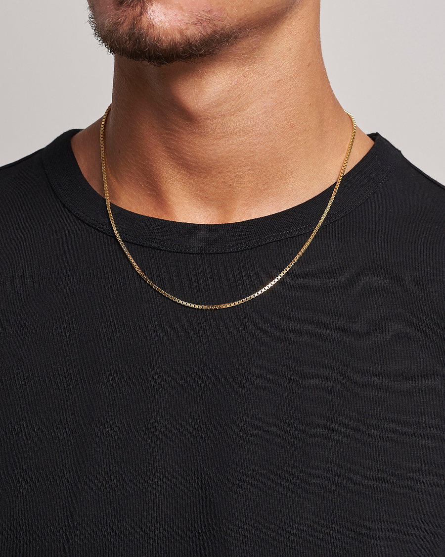 Heren | Tom Wood Square Chain M Necklace Gold | Tom Wood | Square Chain M Necklace Gold