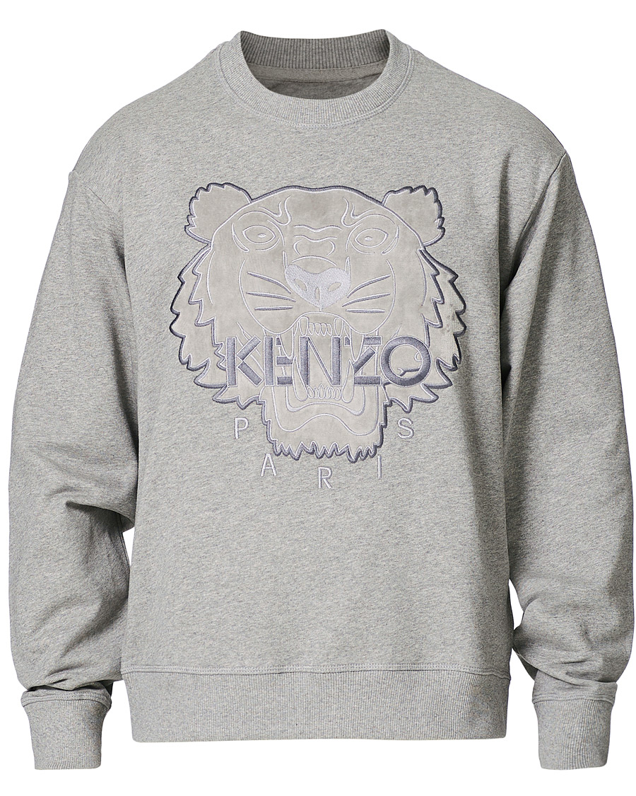 Heren | Truien | KENZO | Velvet Tiger Head Crew Neck Sweatshirt Grey