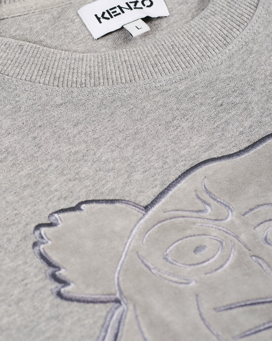 Heren | Truien | KENZO | Velvet Tiger Head Crew Neck Sweatshirt Grey