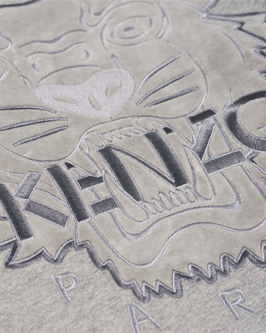 Heren | Truien | KENZO | Velvet Tiger Head Crew Neck Sweatshirt Grey