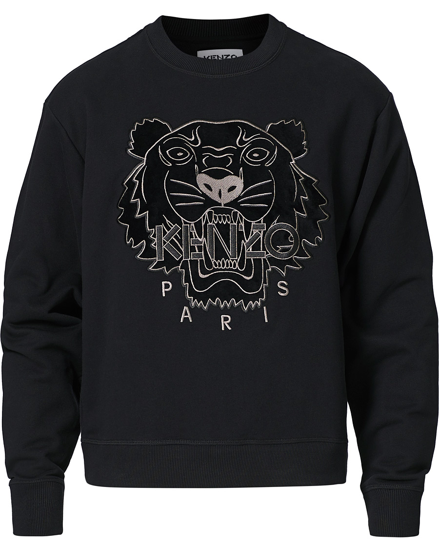 Heren | Truien | KENZO | Velvet Tiger Head Crew Neck Sweatshirt Black