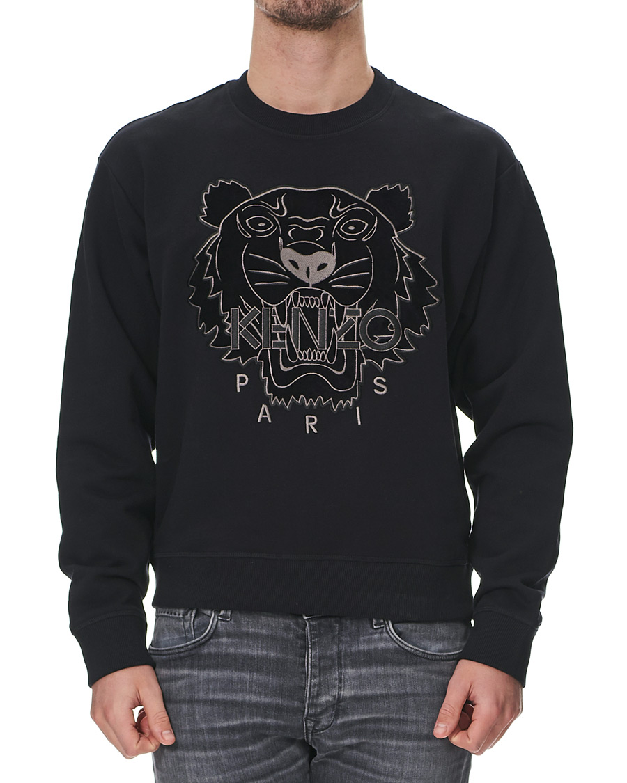 Heren | Truien | KENZO | Velvet Tiger Head Crew Neck Sweatshirt Black