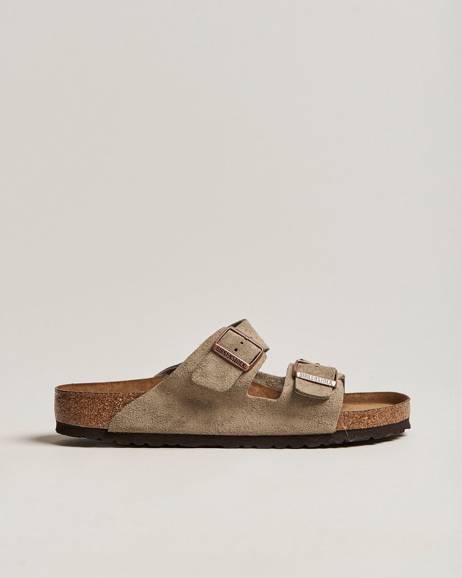 Heren | Sandalen slides | BIRKENSTOCK | Arizona Soft Footbed Taupe Suede