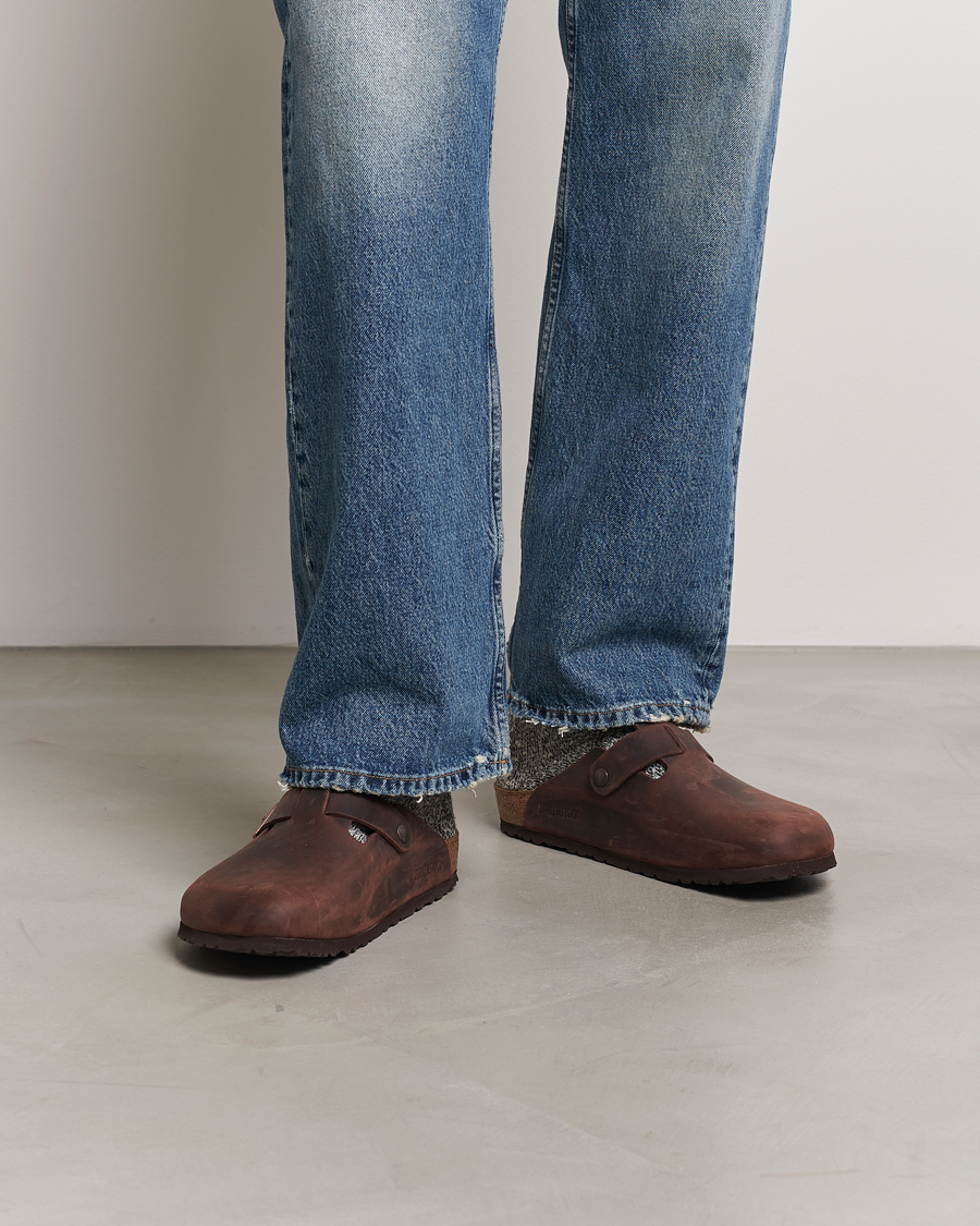 Heren | Sandalen slides | BIRKENSTOCK | Boston Classic Footbed Habana Oiled Leather