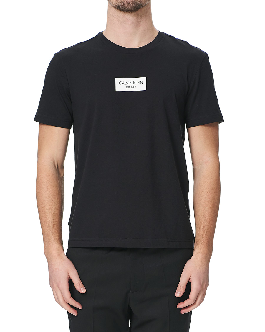 Heren | T-shirts | Calvin Klein | Chest Box Logo Crew Neck Tee Black
