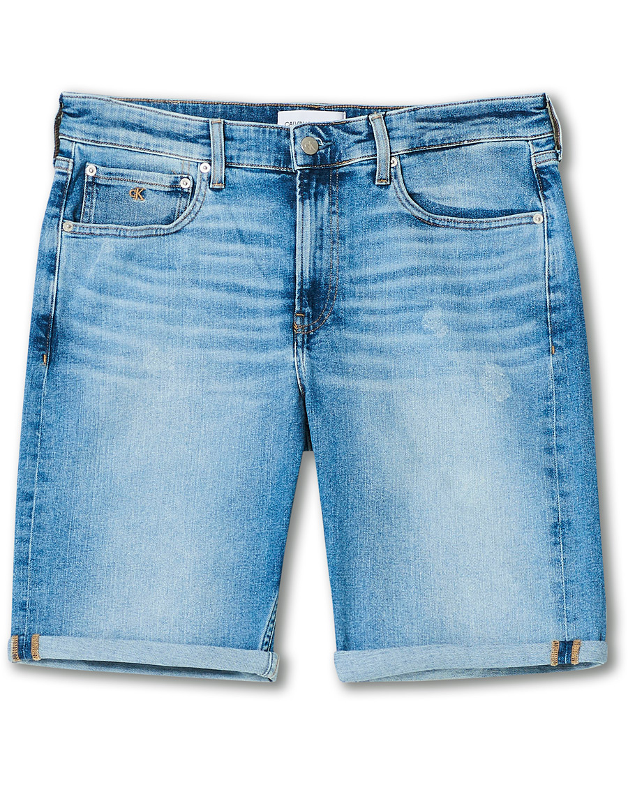 Heren | Korte broek | Calvin Klein Jeans | Regular Fit Stretch Denim Shorts Light Blue