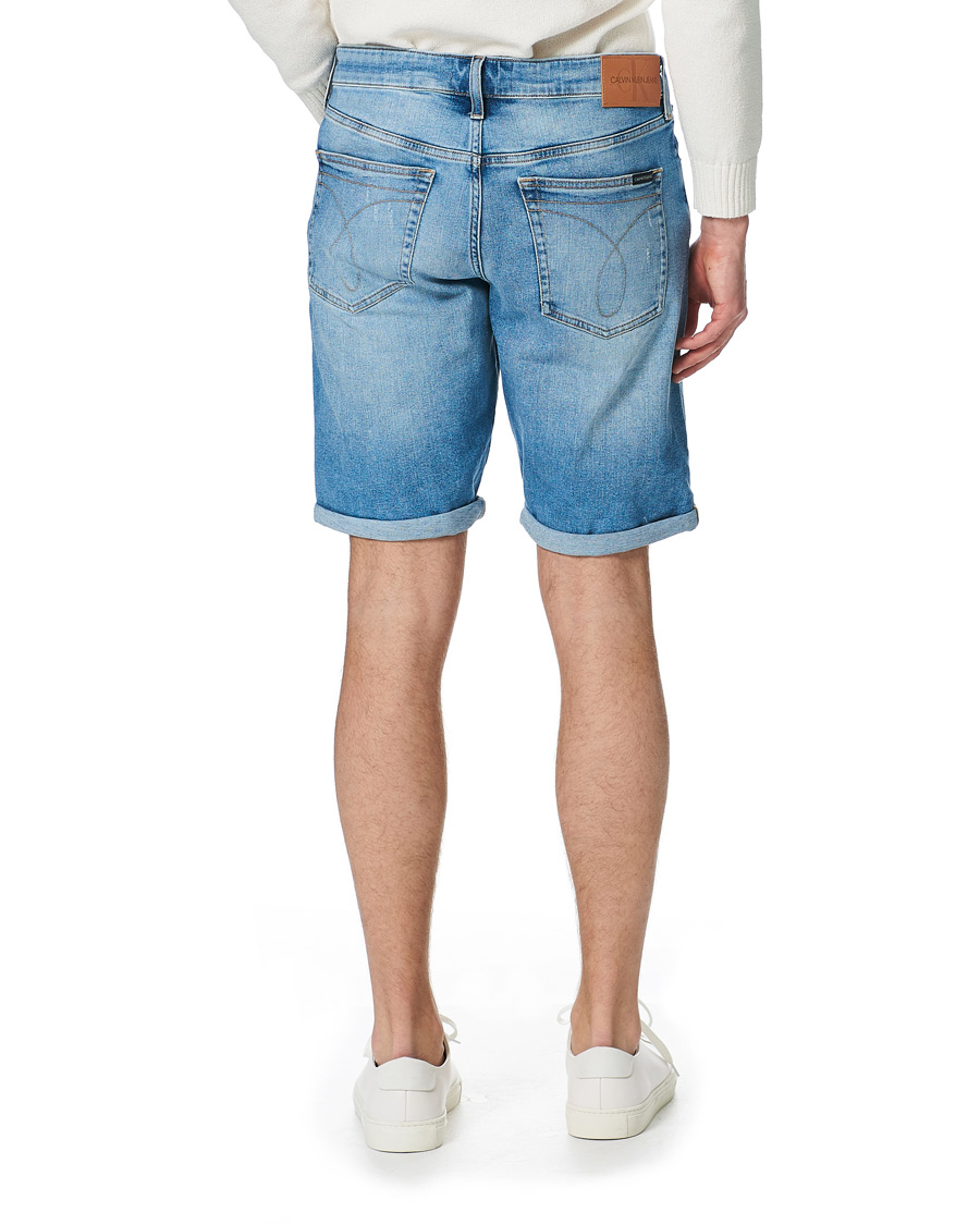 Heren | Korte broek | Calvin Klein Jeans | Regular Fit Stretch Denim Shorts Light Blue