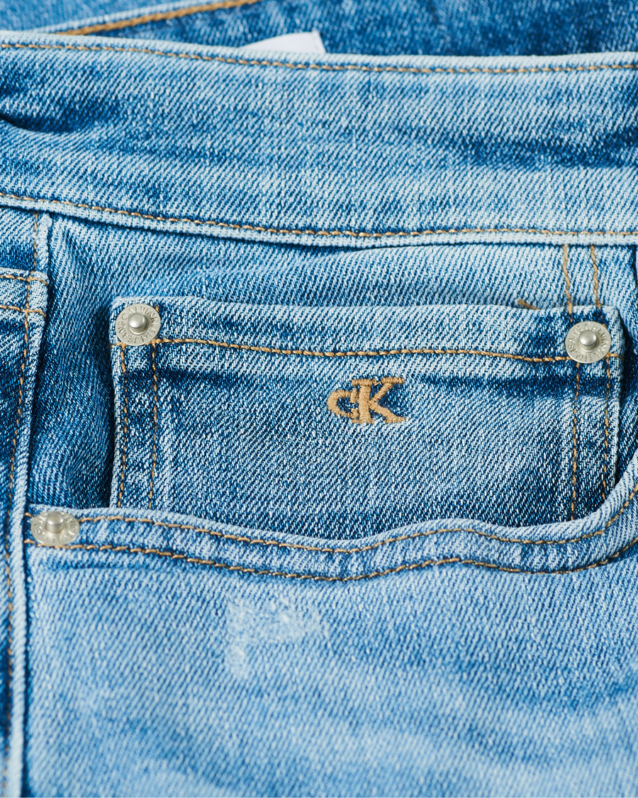 Heren | Korte broek | Calvin Klein Jeans | Regular Fit Stretch Denim Shorts Light Blue